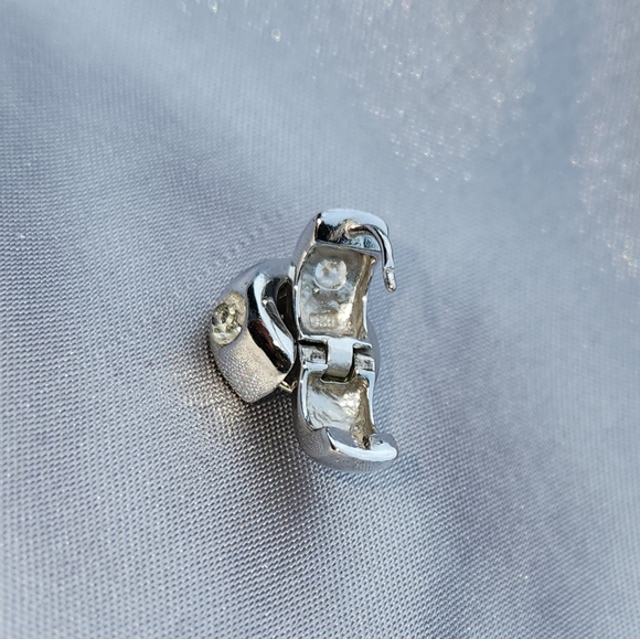 Sterling 'Huggie' Style Hoop Earrings - Picture 4 of 5